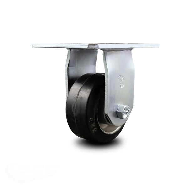 4 Inch Heavy Duty Top Plate Rubber on Aluminum Rigid Caster with Ball Bearing